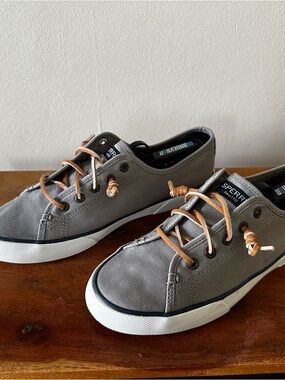 Sperry Top-Sider Women's Pier View Grey Canvas Sneakers Size 8